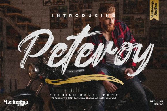 Peteroy: A Cool Brushed Display Font for Creative Makers